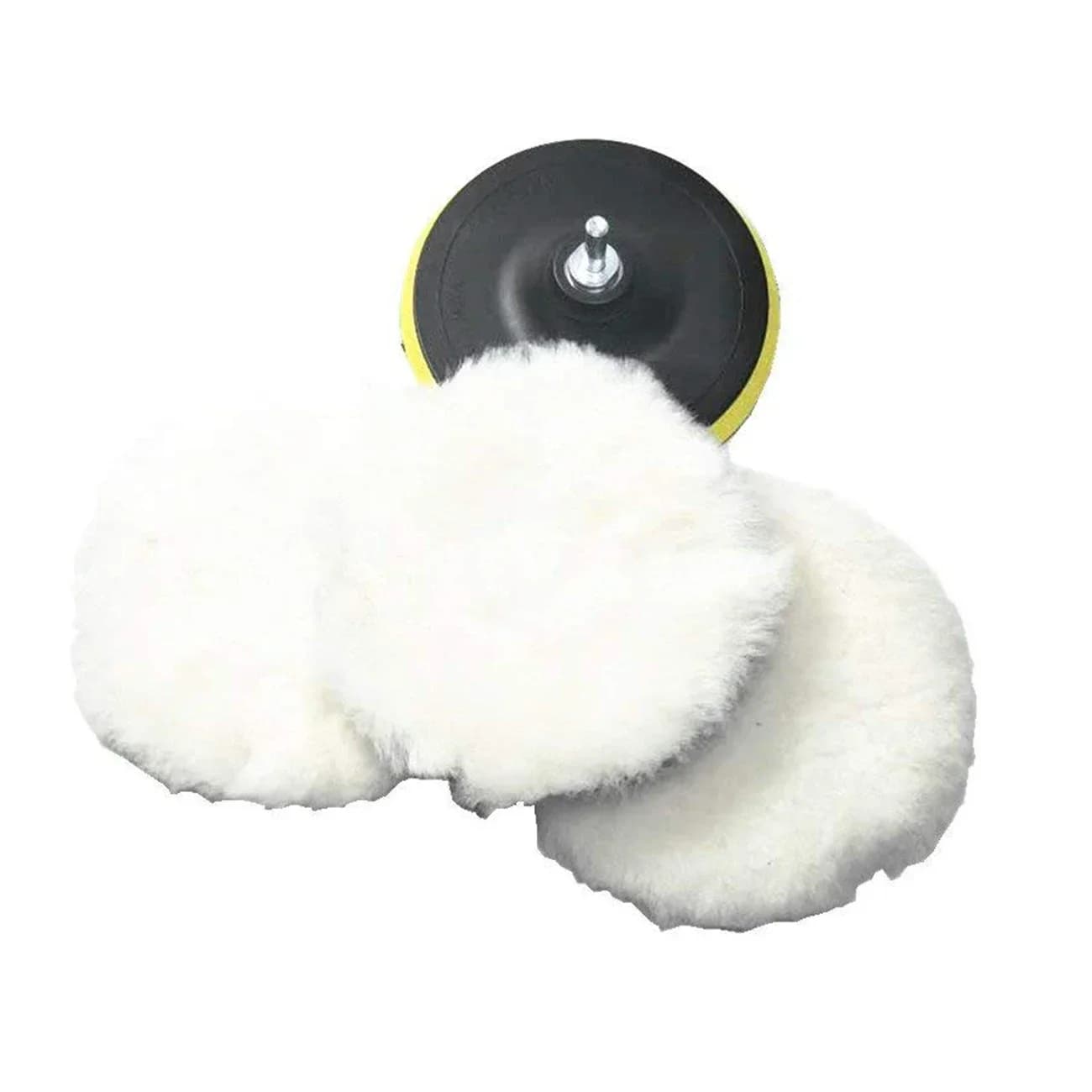 Set di tamponi per lucidatura per auto Set di ruote per lucidatura in lana Kit di dischi per lucidatura per trapano da 3/4/5 pollici per lucidatrice per auto Cura della ceretta della vernice automatica 5 pezzi