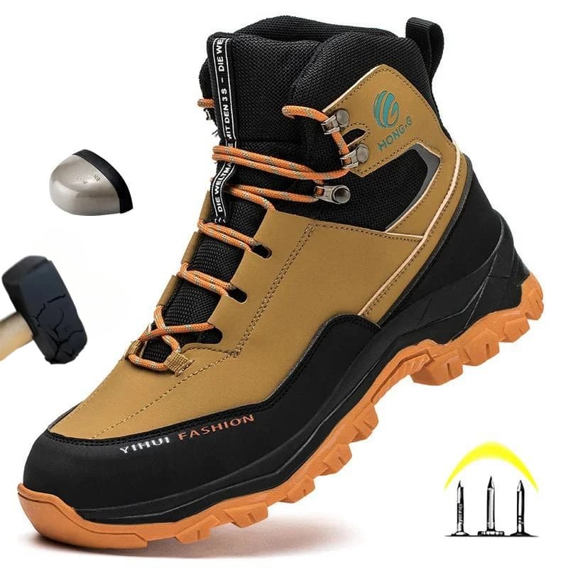 Scarpe da Lavoro Indistruttibili per Uomo, Impermeabili con Punta in Acciaio, Antiurto, Antiperforazione, Antiscivolo, per Lavoro all'Aperto