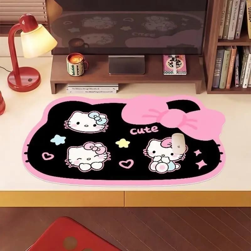 Hello Kitty Irregular Large Mouse Pad Non-Slip Keyboard Mouse Pad Cute Cartoon Desk Mat for Office Gaming Desktop Decoration