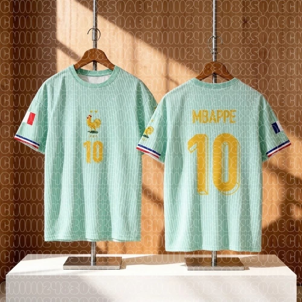 Maglia Calcio Francia 2026 Away da Uomo, T-shirt Sportiva Traspirante e ad Asciugatura Rapida, Top Coordinato Famiglia