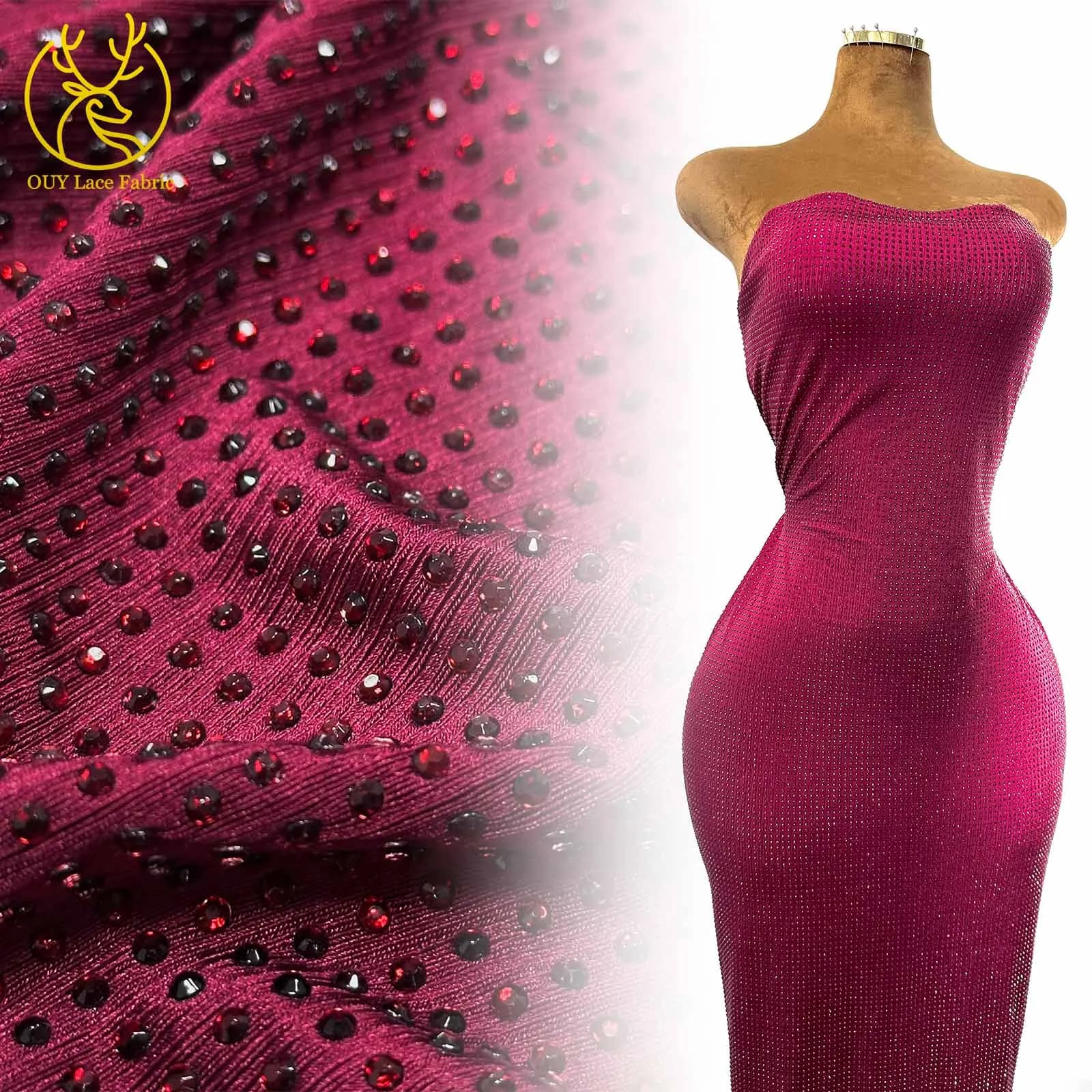 2026 Latest Luxury Water Diamond Head Elastic Fabric High-end Sparkling Embellishment Suitable for Women's Party Evening Dresses
