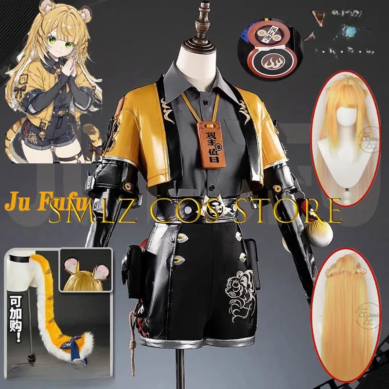 Gioco Zenless Zone Zero ZZZ Ju fufu Costume yixuan Giacca gialla Set completo Uniform Tail Parrucca Vestito da festa per donna