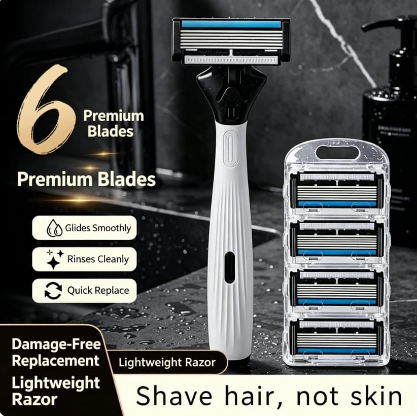 Six-Layer Manual Razor Heads Portable Men's Beard Shavers Durable Wholesale Household Use