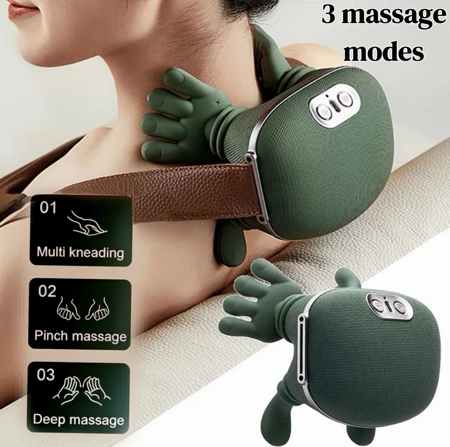 Massage for shoulders and bionic neck Multi-functional cervical massage at 3 levels Electric heating Kneading muscles Massage Column Life Leg