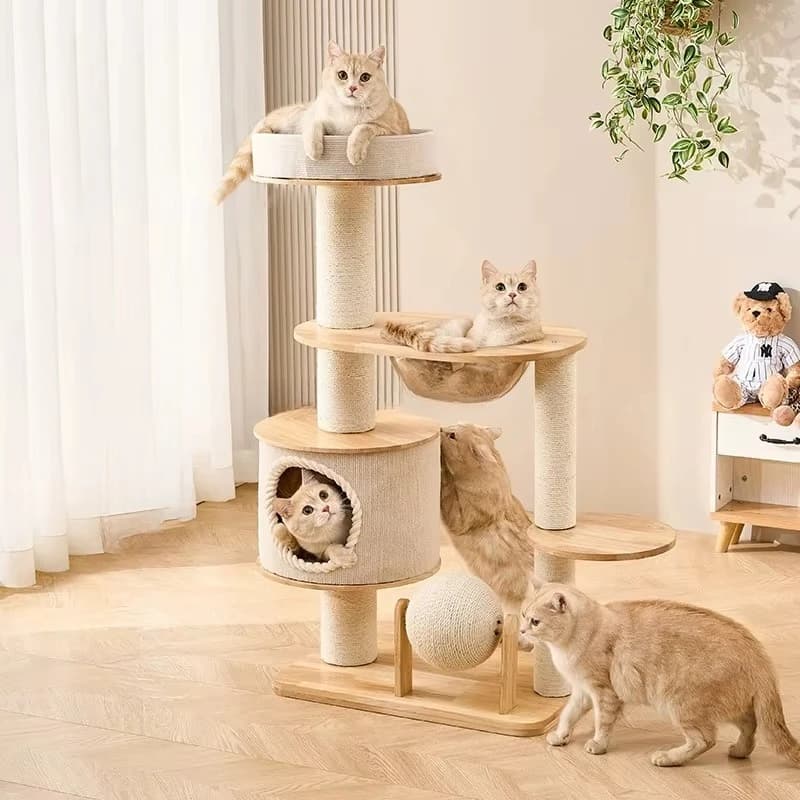 Tappetino Ecologico per Gatti con Sisal Naturale e Base in Legno Massello, Antiscivolo e Durevole, Personalizzabile OEM