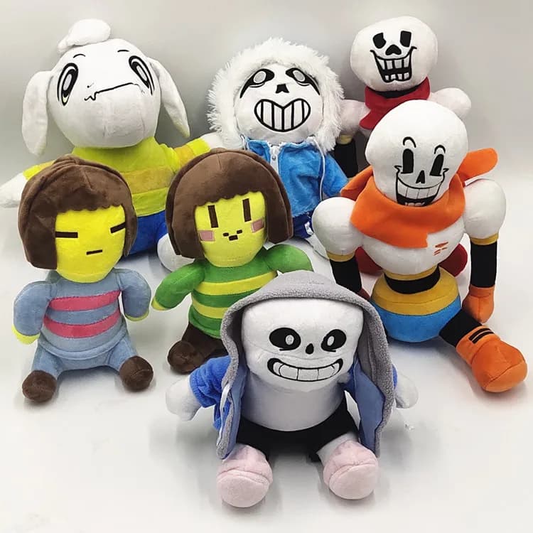 2 peluche Undertale, giocattoli di peluche del gioco Sans, Papyrus, Alphys, bambole morbide, regali per bambini, compleanno, Halloween, Natale