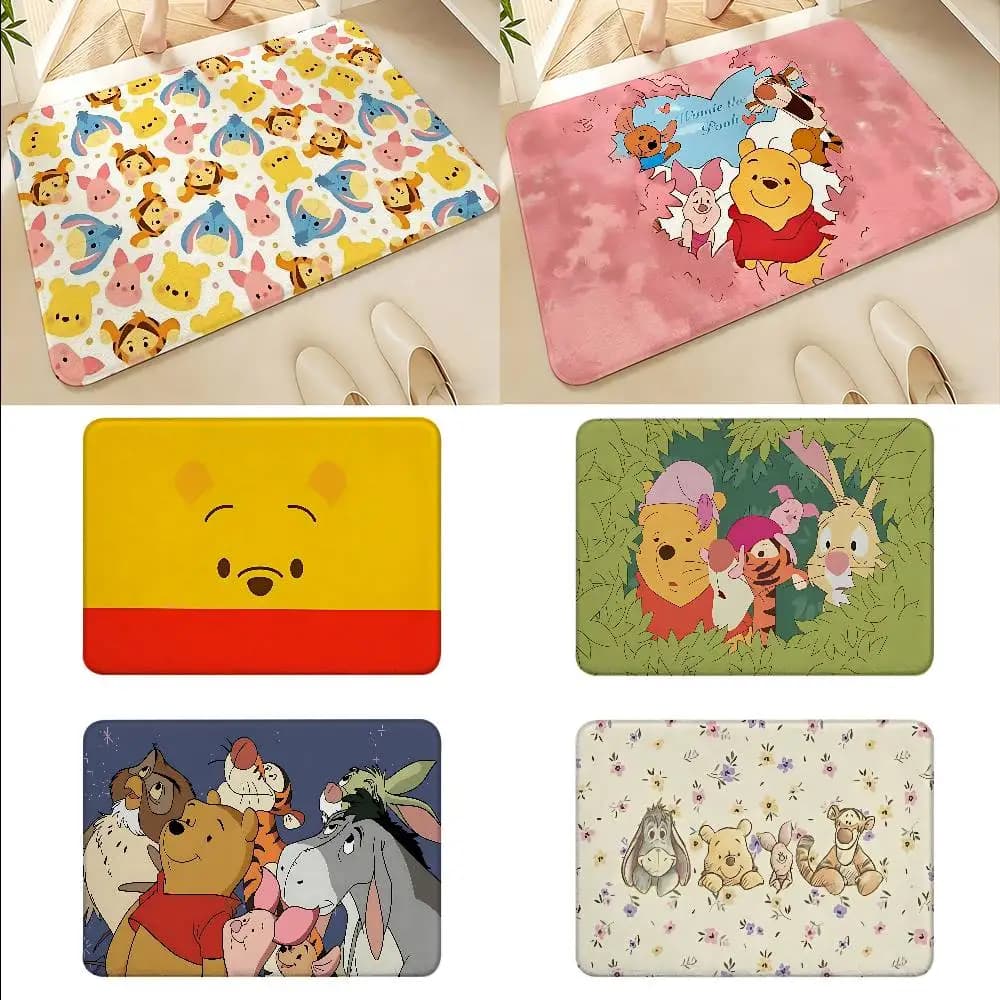Winnies-the-Poohs Floor Mats Home Laundry Rug Carpet For Living Room Decor Lounge Area Anti-slip Foot Mat Entrance Doormat