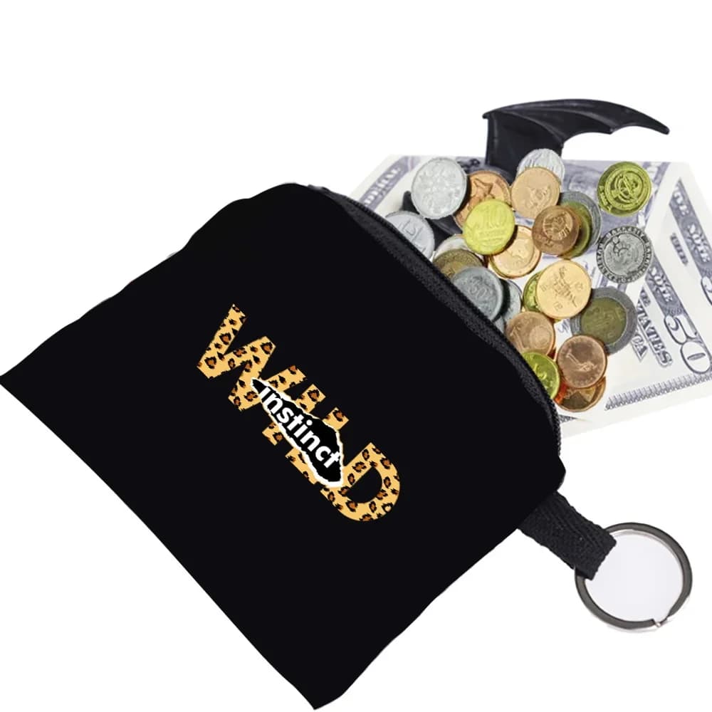 Portafoglio da donna Borsa in tela Porta carte Portachiavi Custodia per bambini Borsa per organizer Portamonete con cerniera Porta carte Serie modello selvaggio