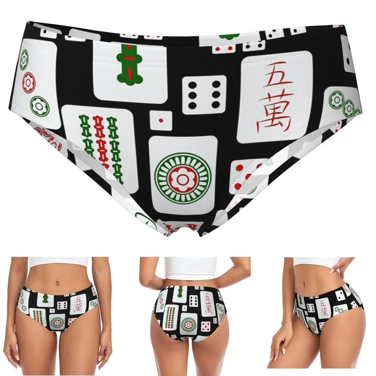 Piastrelle Mahjong personalizzate Gioco Dadi Mutandine Slip Slip Comfort da donna Intimo Mutande femminili traspiranti