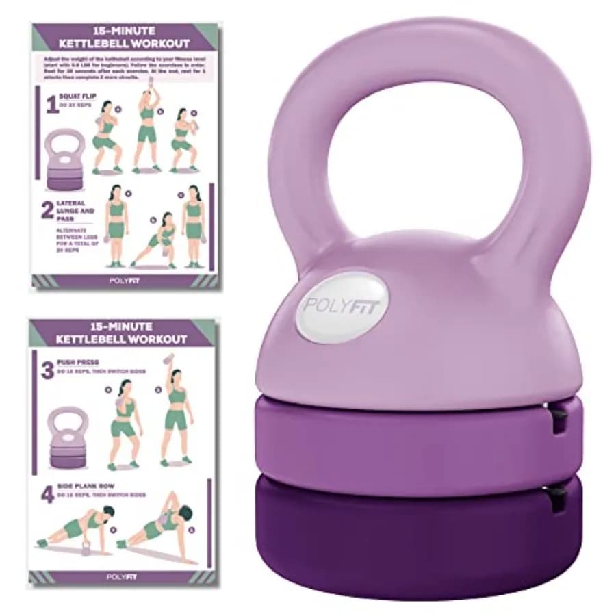 5-12 lb Adjustable Kettlebell Set for Home Fitness Training, Adjustable Weight Training Tool for Women
