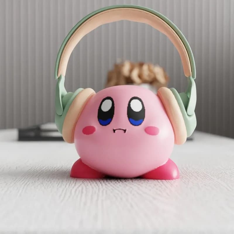 Supporto per cuffie Mska Kirby, simpatico cartone animato, creativo, statuetta anime, decorazione da scrivania, ornamento per casa, ufficio, scrivania da gaming, per fan degli anime