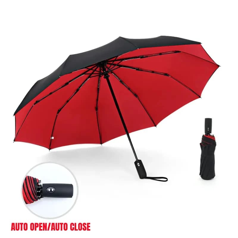 10 bones automatic sun umbrella, sun-drenched and rainy folding umbrella for businessmen and women