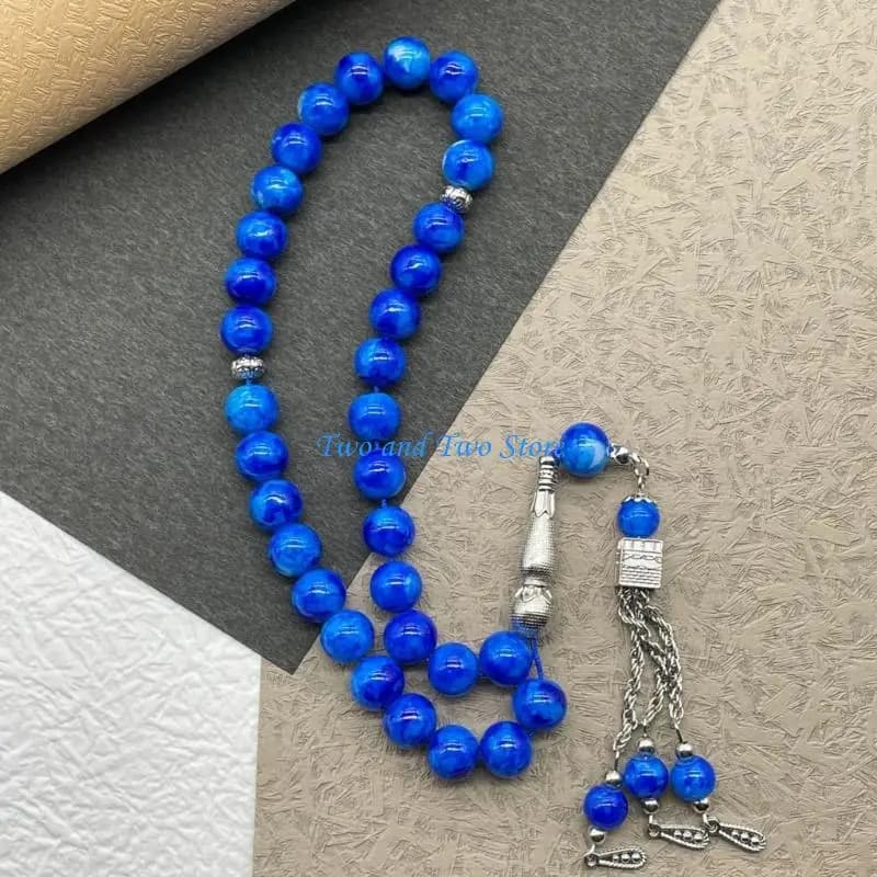 HX6F liscio lucido 33 perline gioielli da polso unisex accessorio religioso design lunga durata