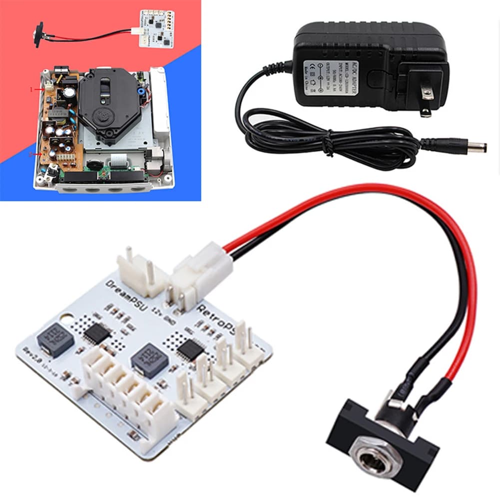 Per SEGA DreamCast Console di gioco Rev2.0 Dream PSU scheda di alimentazione 12V + adattatore per spina di alimentazione per parti di ricambio Dream PSU