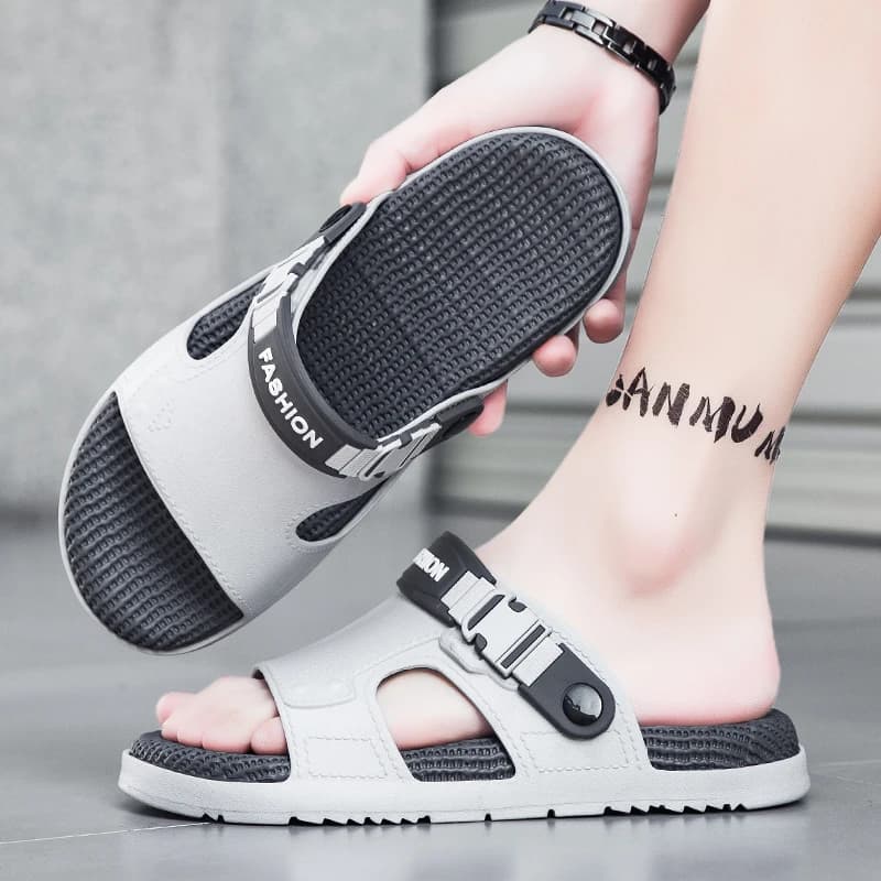 Beach Wandering Slippers Men Plain Sleek Simple Design Wear Resistant Flexible Sole Comfortable Shoes For Daily Outdoor Vacation