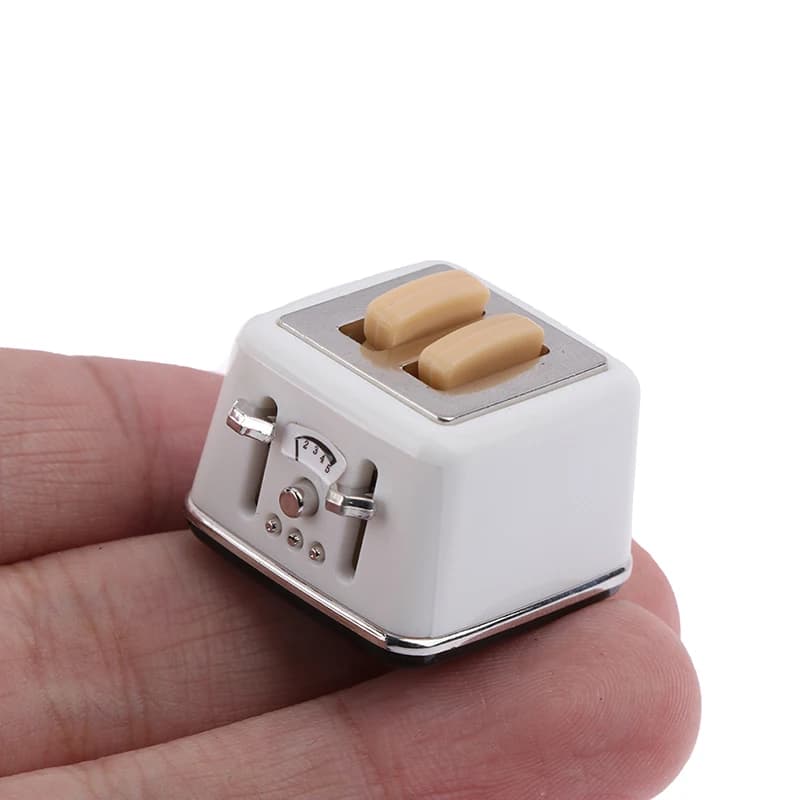Macchina per il Pane in Miniatura Scala 1/12 per Casa delle Bambole con Tostapane, Decorazioni Carine, Accessori Mini per Casa delle Bambole
