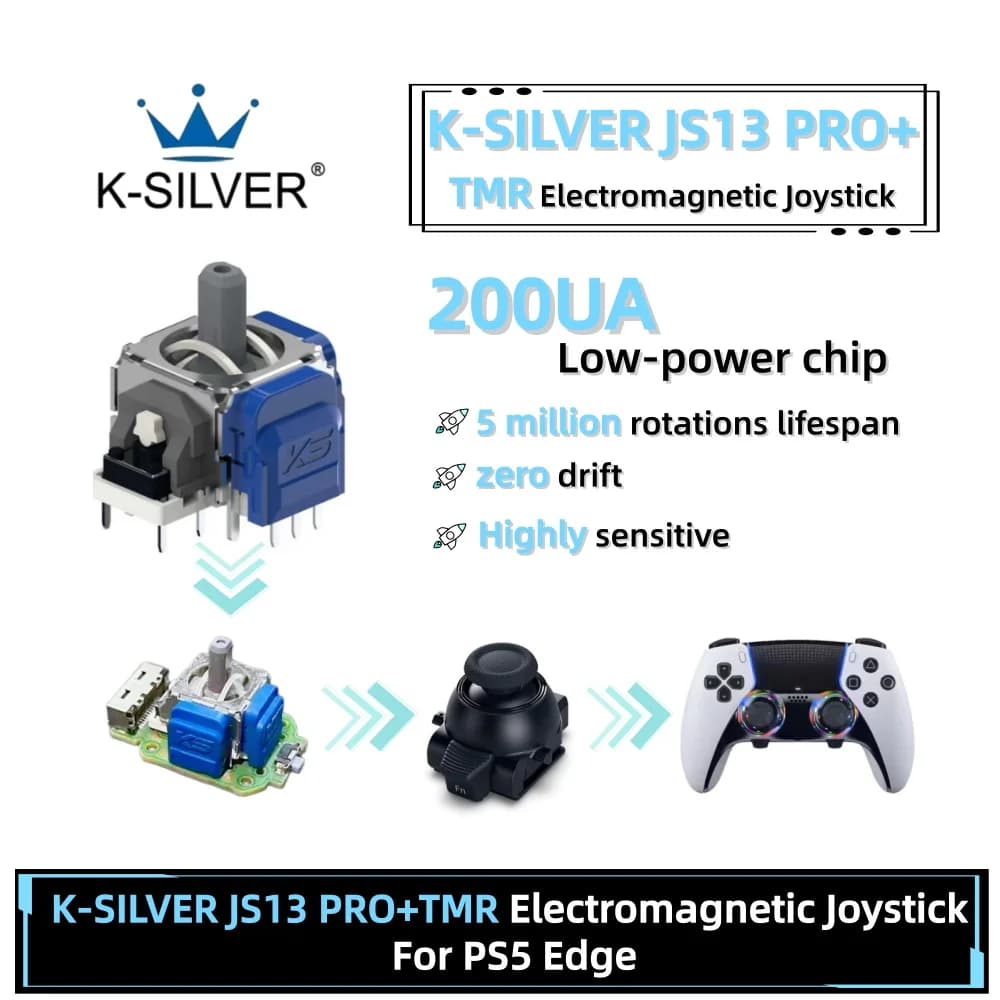 2/10PCS for PS5 Edge K-SILVER JS13 PRO+ Replace TMR Effect Joystick 3D Analog Stick for DualSense Edge 3D Analog Sensor