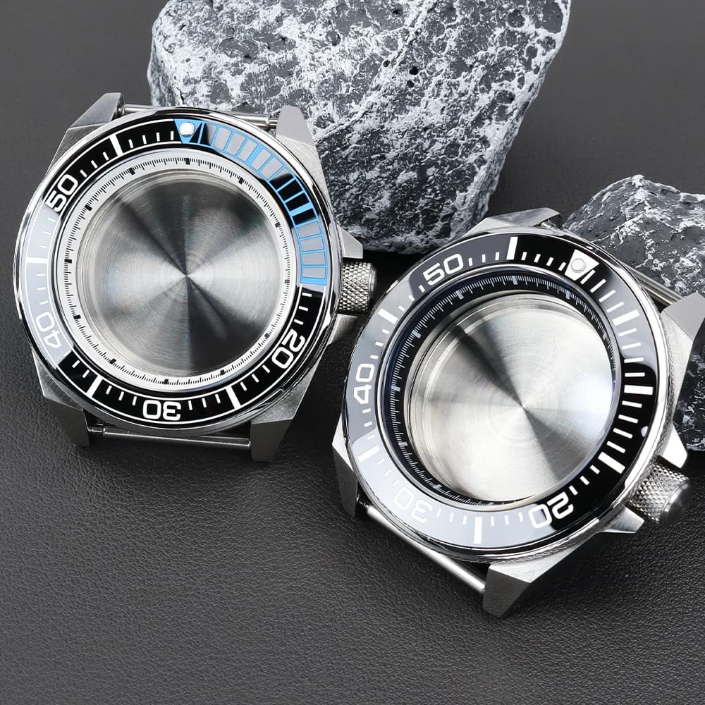 Stainless Steel Watch Case 43mm NH35 NH36 with Sapphire Glass for Mod King Samurai NH34 NH35 NH36, Part of Men's Watch Movement