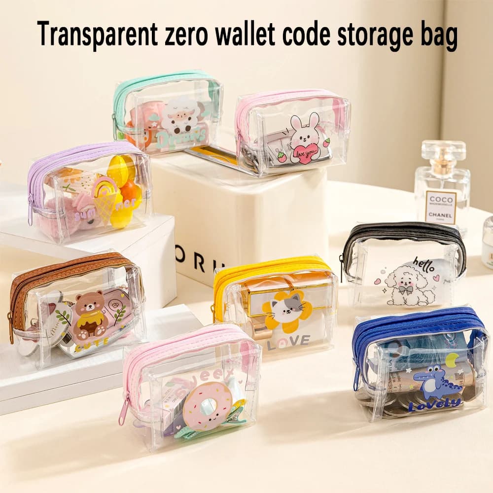 Transparent Zero Wallet Portable Digital Storage Bag, Waterproof Headphone Bag, Data Charging Cable Bag