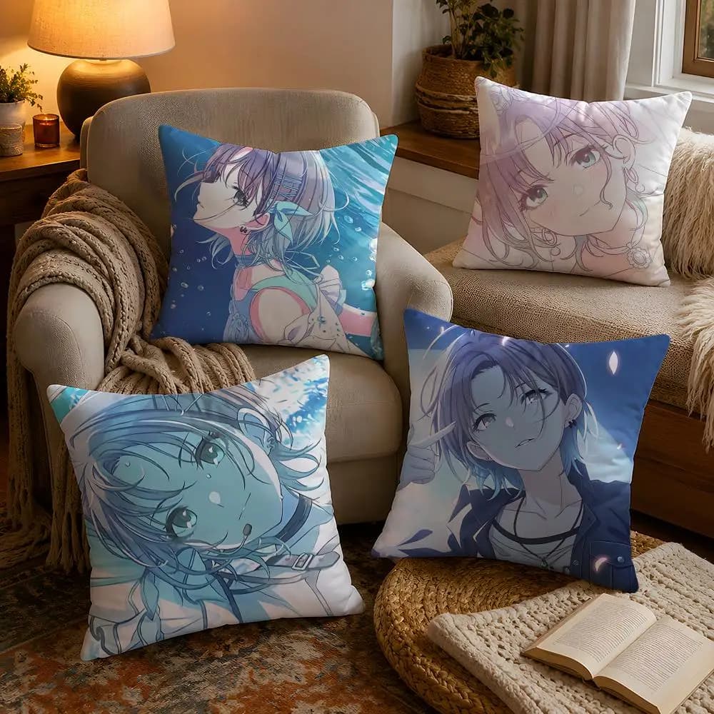 Anime Toru Asakura Cushion Cover Soft Plush Cushion Cover Double Print And Invisible Zipper For Sofa Home Car Use