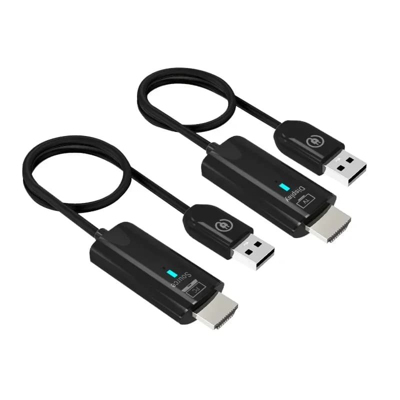 Wireless Video Transmitter and HDMI Compatible Receiver from 30 M Cable Adapter Display Mirror for PC Camera to TV