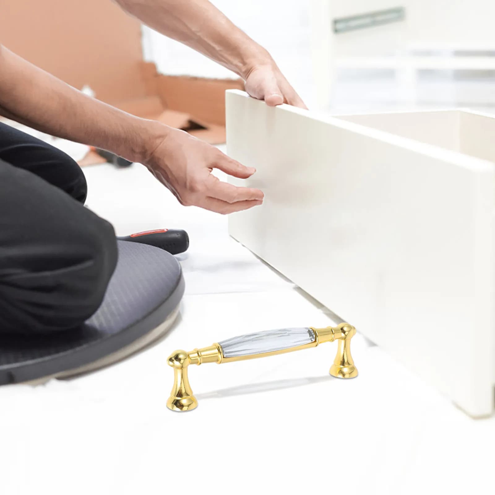 2 maniglie per armadietti in vetro cristallo, maniglie lunghe per cassetti, maniglie per armadietti, accessori decorativi moderni per mobili