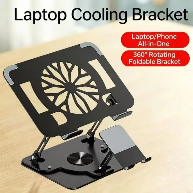 Supporto per laptop Supporto per staffa da tavolo pieghevole portatile girevole a 360 gradi Supporto per desktop per telefono