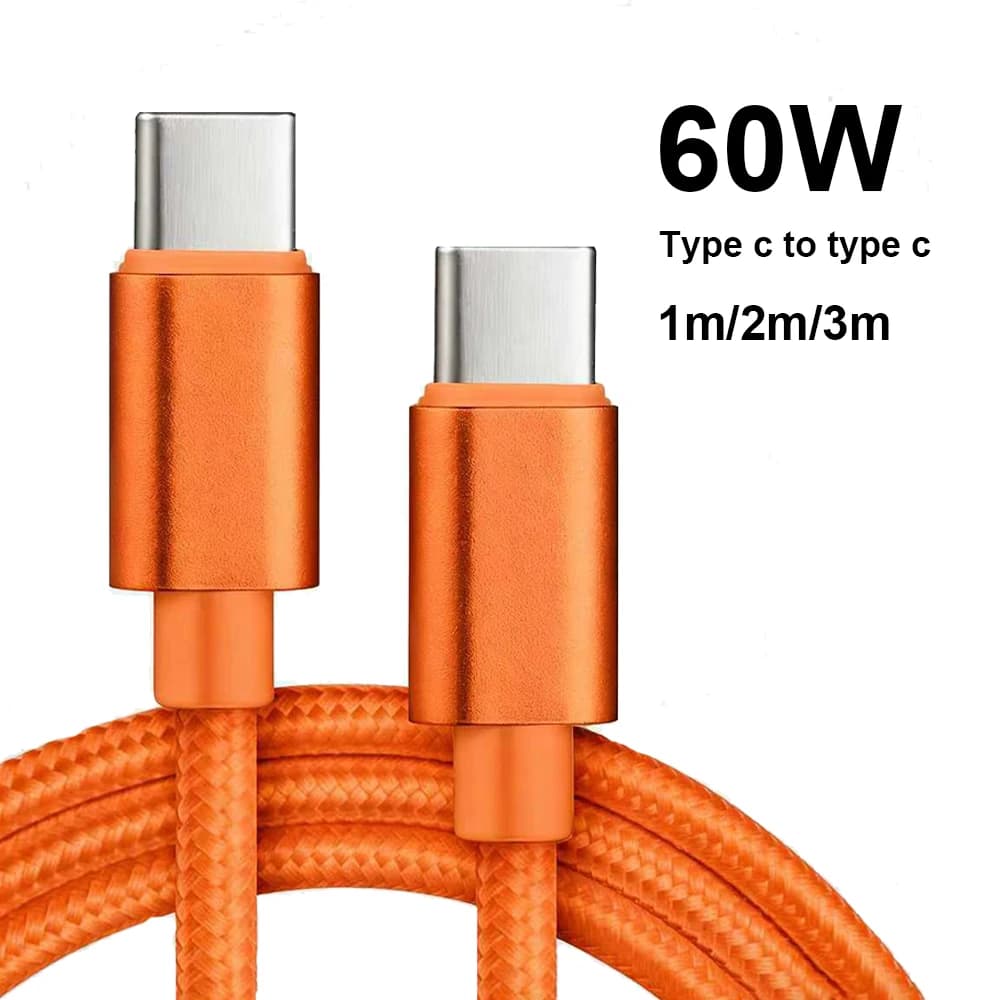 Travel Portable 60W Nylon Braided USB C Fast Charge Cable 1M 2M 3M for iPhone 15 16 17 Pro Max Samsung Xiaomi Huawei Kit Set