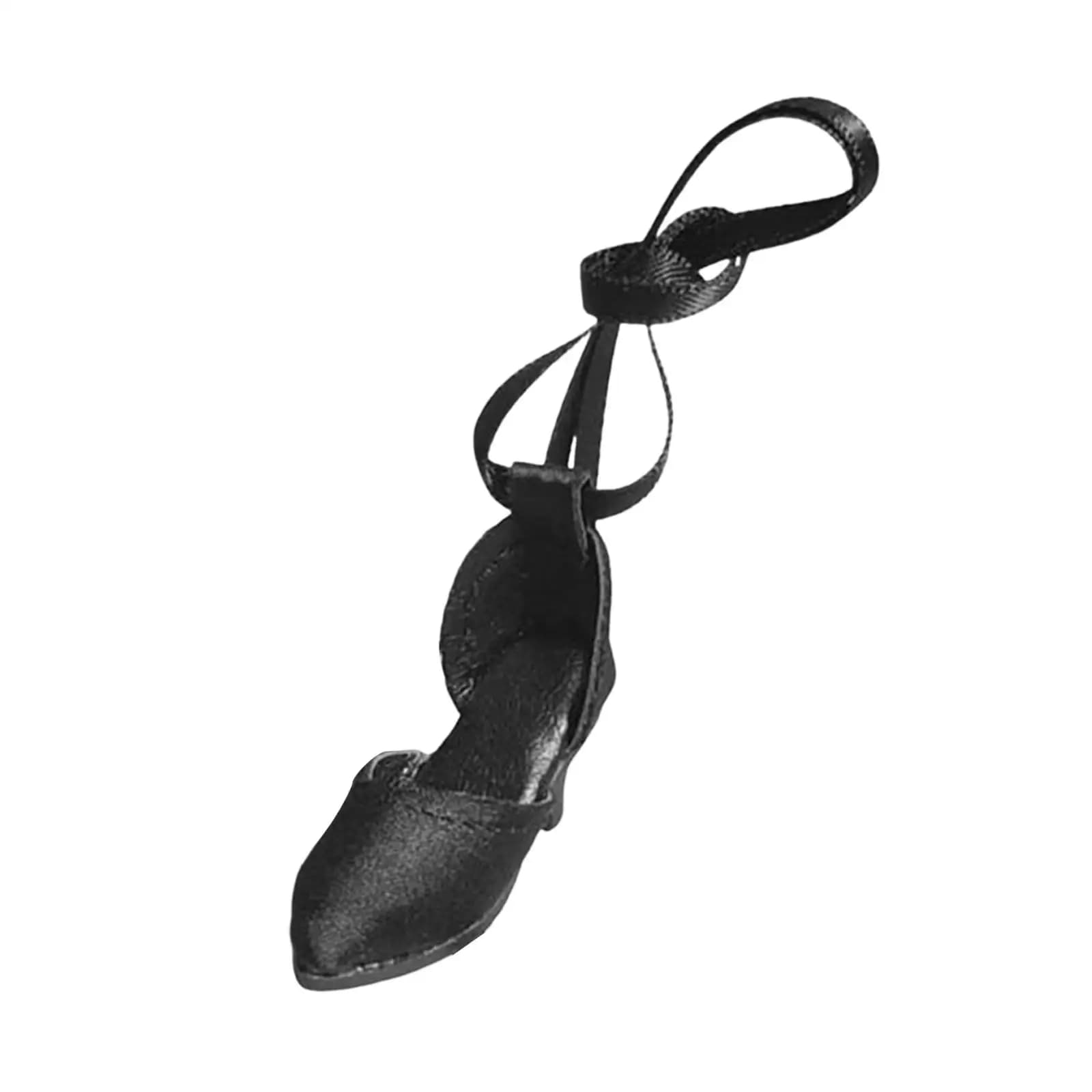 Scarpe per Bambole 1:6 in PU Scamosciato con Cinturino alla Caviglia, Sandali Eleganti in Miniatura per Outfit di Bambole Fashion
