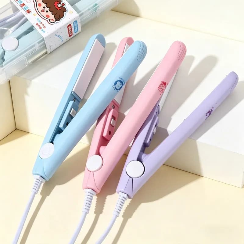 Mini Piastra per Capelli, Ferro Arricciacapelli Elettrico Termostatico in Ceramica per Capelli Ricci e Lisci, Standard Nazionale, Doppia Piastra Piatta
