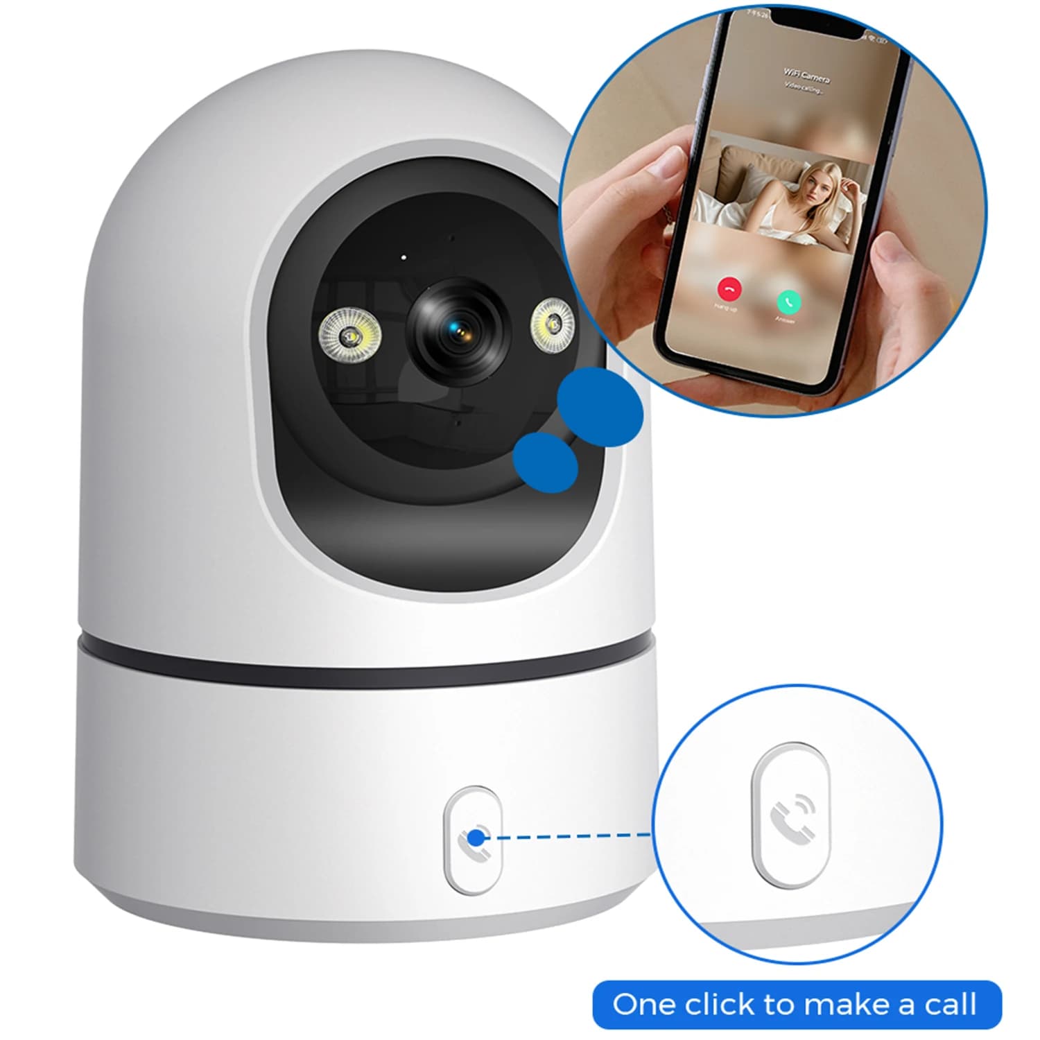 Mini telecamera IP WiFi da 5 MP Rilevazione umana interna Sorveglianza con chiamate vocali one-touch Baby monitor con controllo app PTZ O-Kam pro