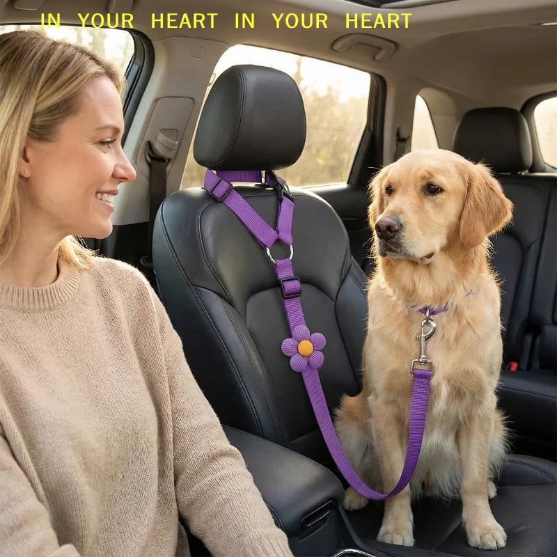 【X】Pet Dog Safety Seat Belt Car Adjustable Harness Secure Leash Tether for Vehicle Travel