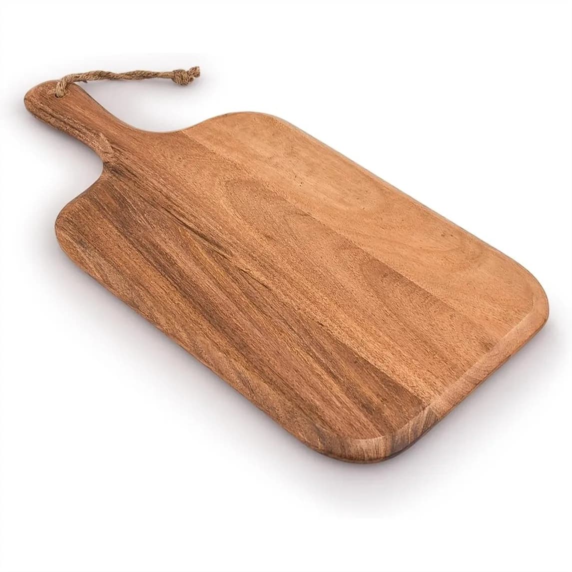 Tagliere in Legno di Acacia per Carne, Formaggio, Pane, Verdure e Frutta con Manico Antiscivolo 15x7 Pollici