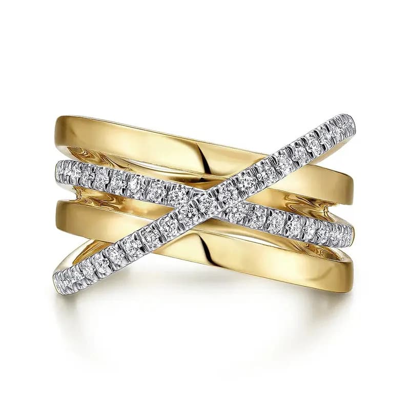 X cross light luxury simple ring for women, two-color European and American white women's wind ring