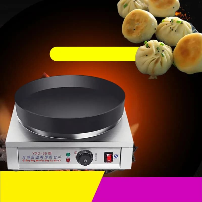 Micro Computer Frying Dumpling Machine Gas Fried Cooker Crepe Pancake Fryer Pot Buns Fried Pan Pot Sticker Machine