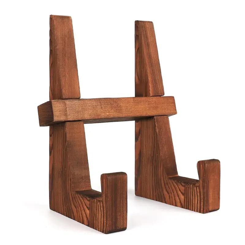 Supporto in legno per piatti da esposizione, cavalletti decorativi da tavolo, porta cornici rustico in legno