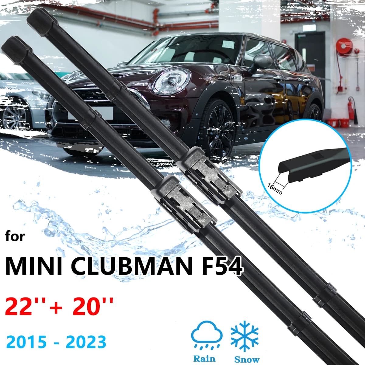 Per Mini Clubman F54 MK2 2015 ~ 2023 Auto Spazzole Tergicristallo Anteriori Pulizia Finestra Parabrezza Parabrezza Spazzole Taglierina Accessori Auto