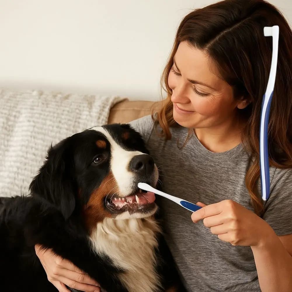Spazzolini per Cani con Setole Morbide, Manico Lungo, Testina Piccola, Spazzola per Pulizia Orale, Testina Larga, Spazzolino per Animali Domestici