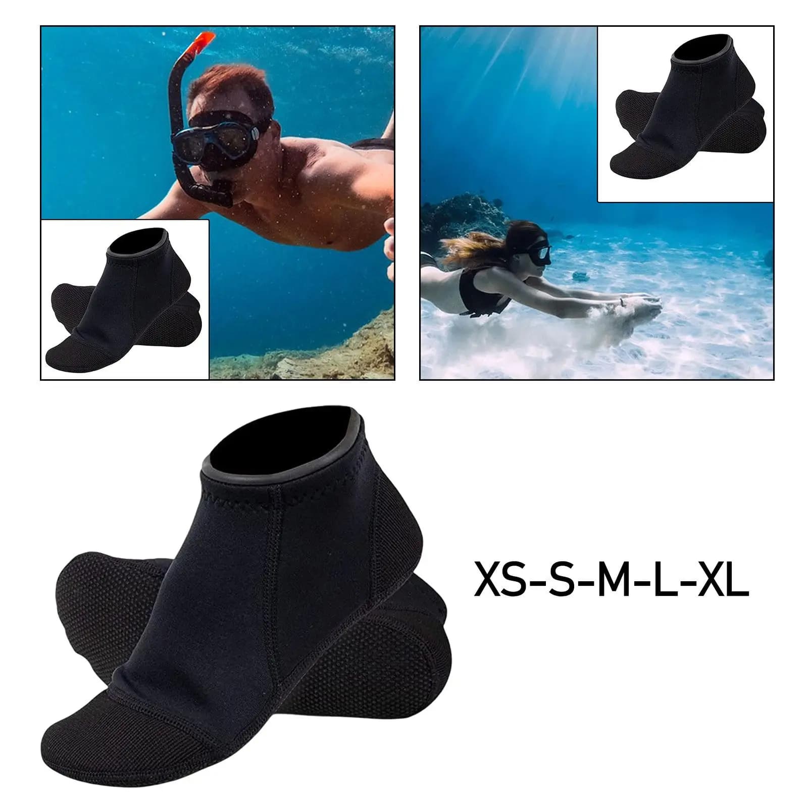 Coppia calzini per immersioni subacquee Snorkeling Soccer Beach Calzini in neoprene da 3 mm