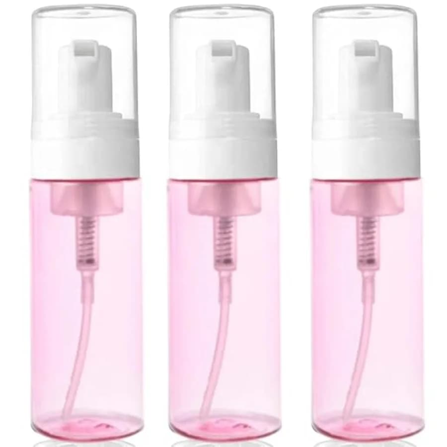 3-Pack Travel-Sized Foaming Pump Bottles - Empty Foaming Liquid Soap Dispensers - for Refillable Travel Hand Soap Shampoo Foami
