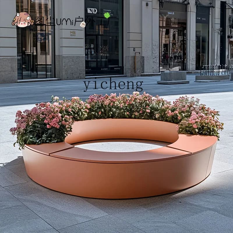 FY pendolo esterno strada commerciale area di riposo quadrata scatola di fiori combinazione di sedili letto di fiori