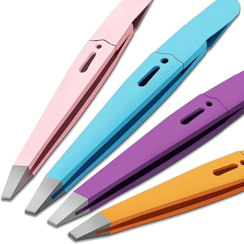 Stainless steel eyebrow tweezers Blank colored tweezers Multi-purpose tweezers for sloping mouth Clips for beard removal