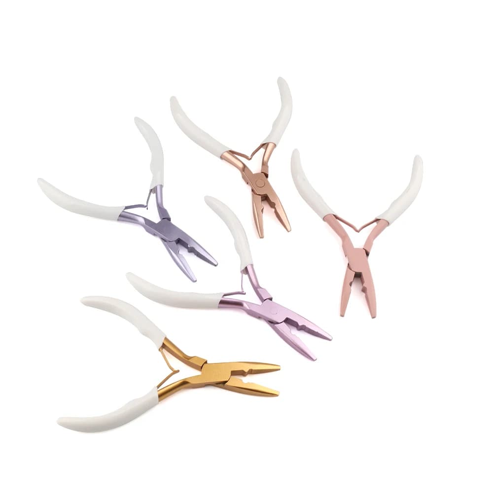 Lanshii Nano & Micro Hair Extension Pliers with Non-Slip Handle – Opener & Crimper for Silicone Beads & Nano Rings