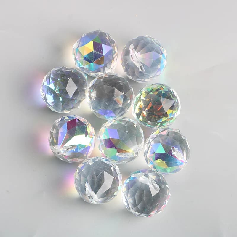 Sfere sfaccettate AB trasparenti da 20 mm Parti del lampadario di cristallo K9 Prisma Suncatcher Appeso pendente a goccia Decorazione di nozze