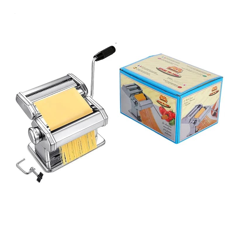 Manual Pasta Maker Stainless Steel Hand Crank Non-Slip Compact Noodle Dumpling Machine for Home & Kitchen Commercial Use