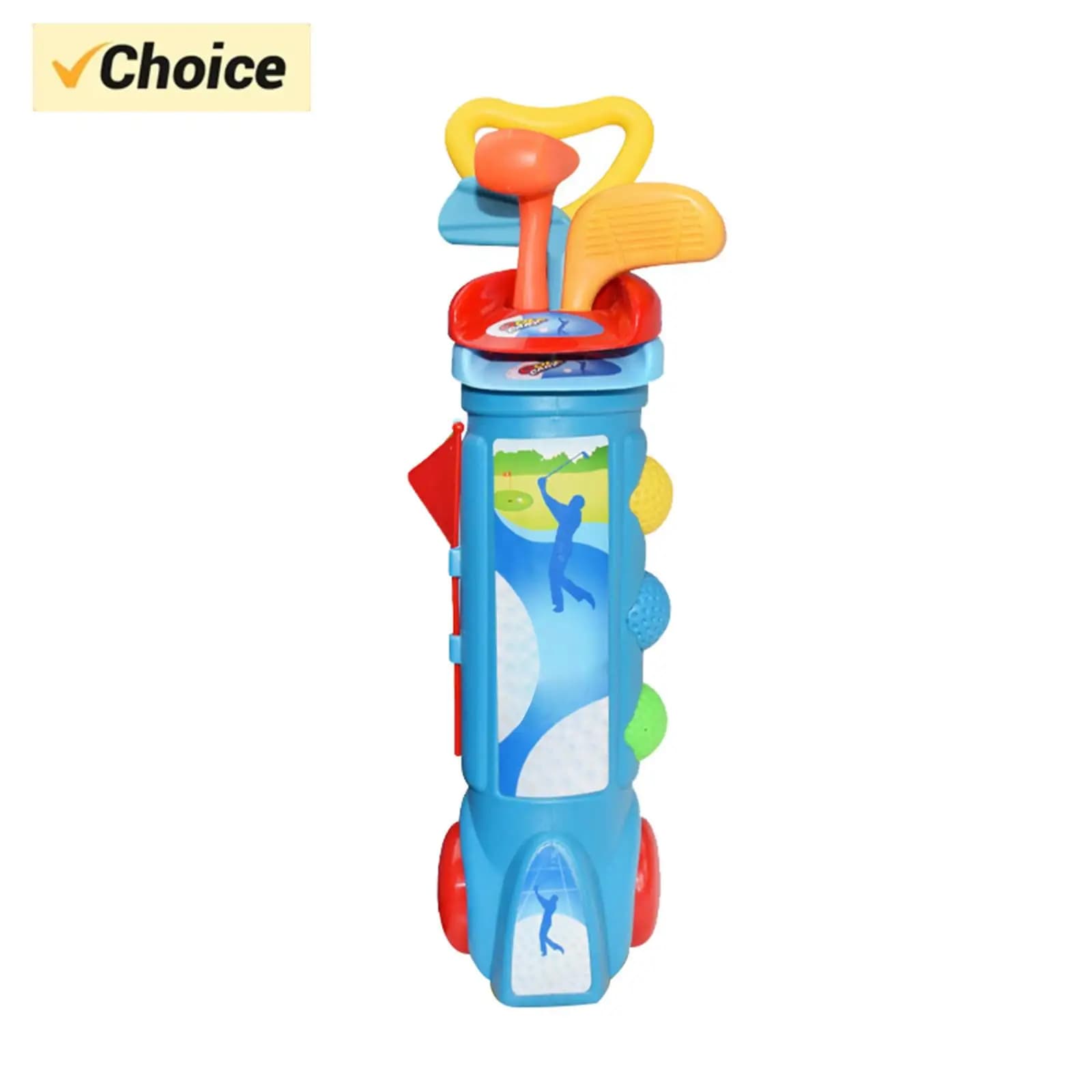 Nuovo Set da Golf per Bambini, Carrello da Golf con 3 Mazze e 3 Palline, Giocattoli da Golf per Interni ed Esterni per Bambini e Bambine