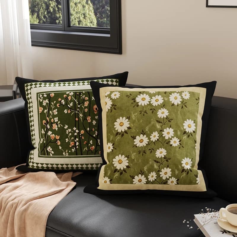 Retro Pillow French Style Square Couch Cushion Bedroom Living Room Sofa Backrest Decorative Pillowcase Removable And Washable
