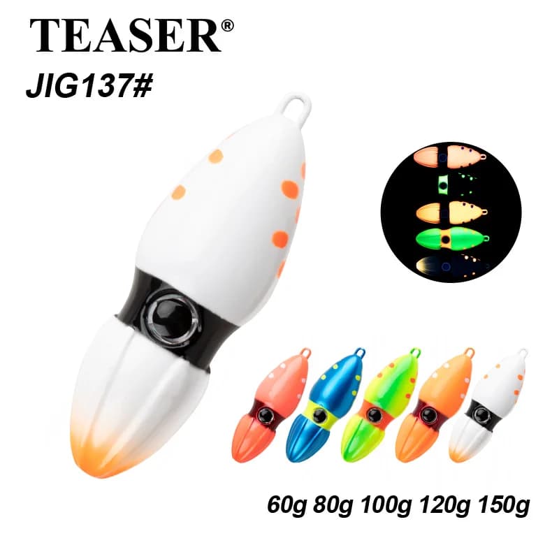 TEASER Yan Yue Gula Hou Biologic Slow-Shaking Bait 60g - 150g - Esca per la pesca in mare al branzino con motivo a piastra rossa in ferro