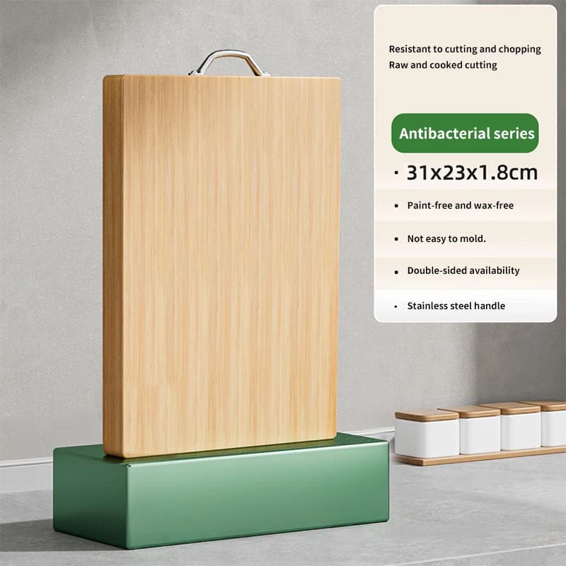 Tagliere in bambù 31x23x1,8 cm Tagliere spesso su due lati con manico Vassoio da cucina durevole per servire alimenti