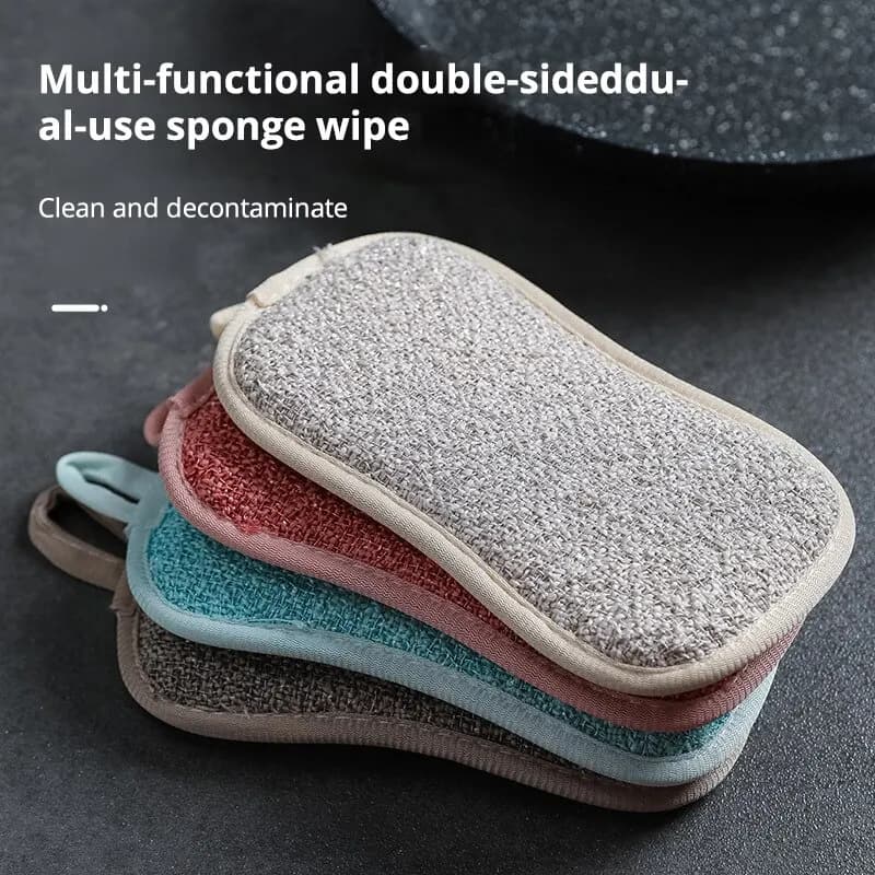 Spugna per strofinaccio bifacciale in microfibra super assorbente da 5 pezzi per lavare i piatti, cucina, bagno, panno pulito